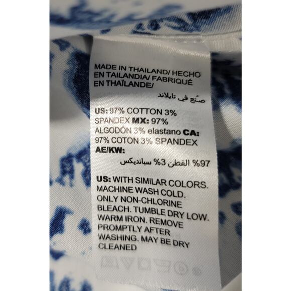 Chico's Blue Tie Dye Shells Henley No Iron Top 2 Large Lightweight New With Tags - Picture 8 of 8